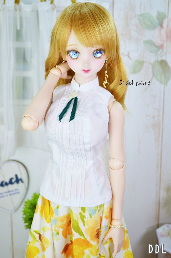 ピンタックノースリーブの型紙 Pintucked sleeveless pattern