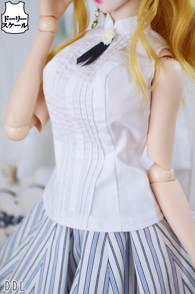 ピンタックノースリーブの型紙 Pintucked sleeveless pattern