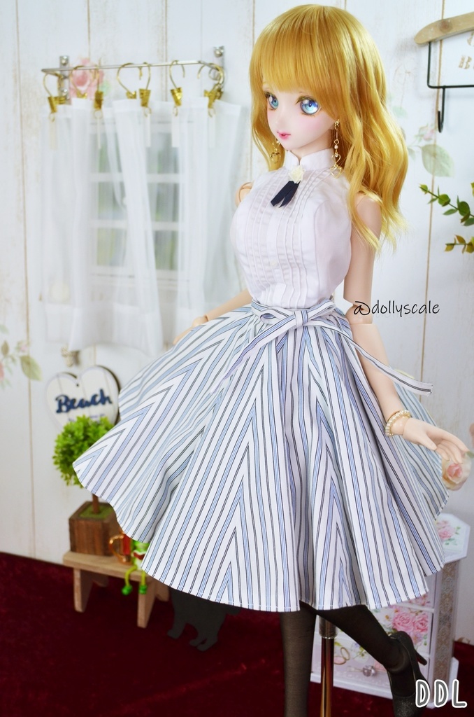 ピンタックノースリーブの型紙 Pintucked sleeveless pattern