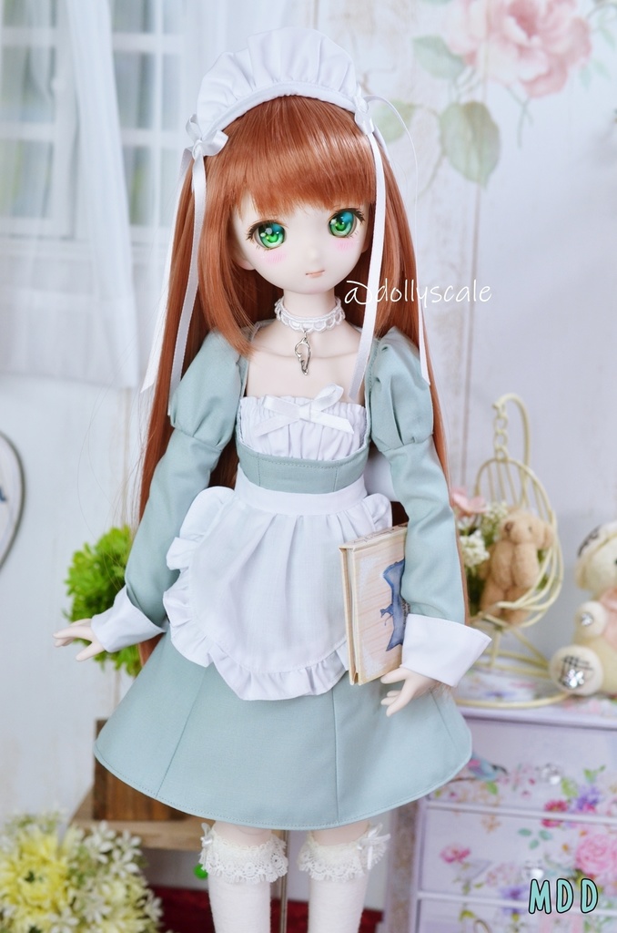 フリルサロンエプロンの型紙 Frilled salon apron pattern