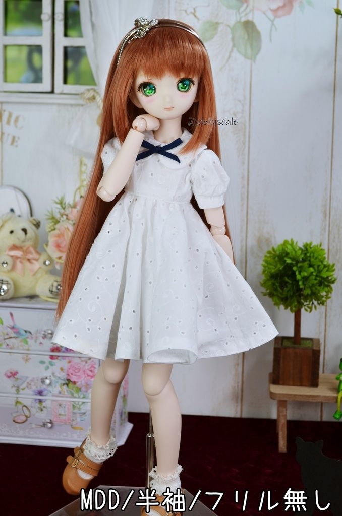 丸襟ハイウエストワンピースの型紙 Round Collar High Waist Dress Pattern