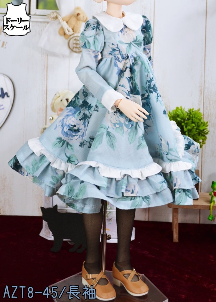 丸襟ハイウエストワンピースの型紙 Round Collar High Waist Dress Pattern