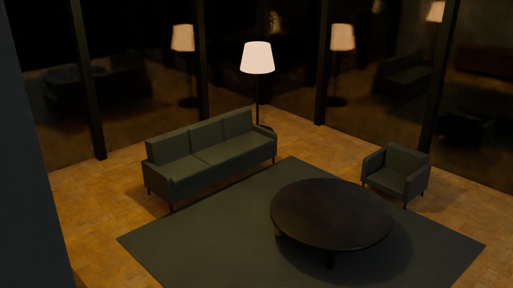 【blender】タワマン最上階-地上100mの静寂-ラグジュアリー・リビングセット