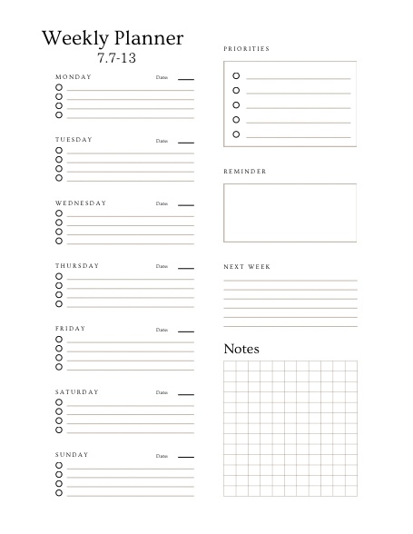 7月 デジタルプランナー