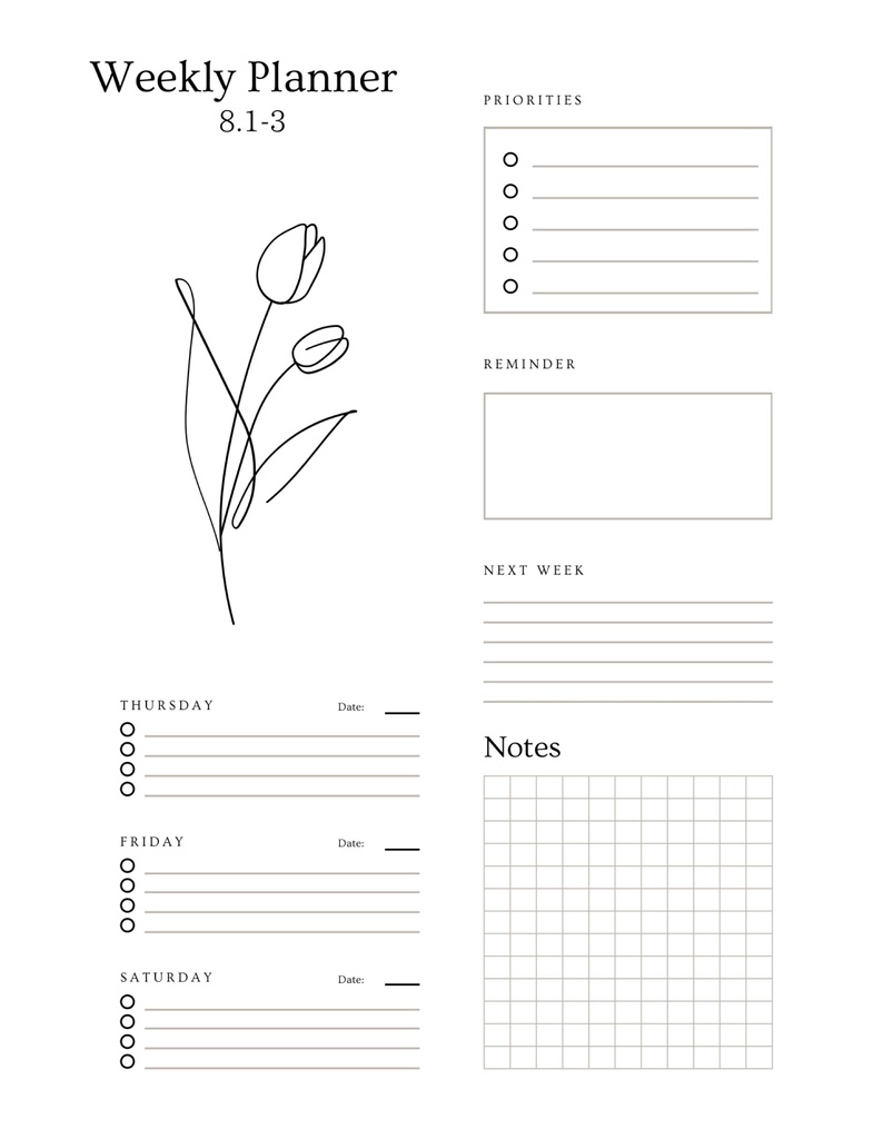 8月 デジタルプランナー