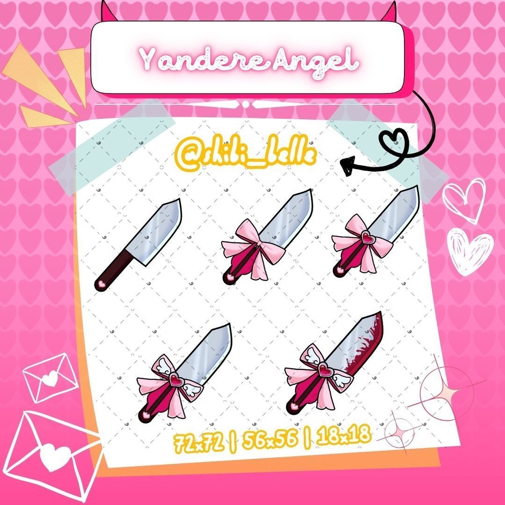 Yandere Angel Twitch Badges // ヤンデレエンジェル Twitchバッジ