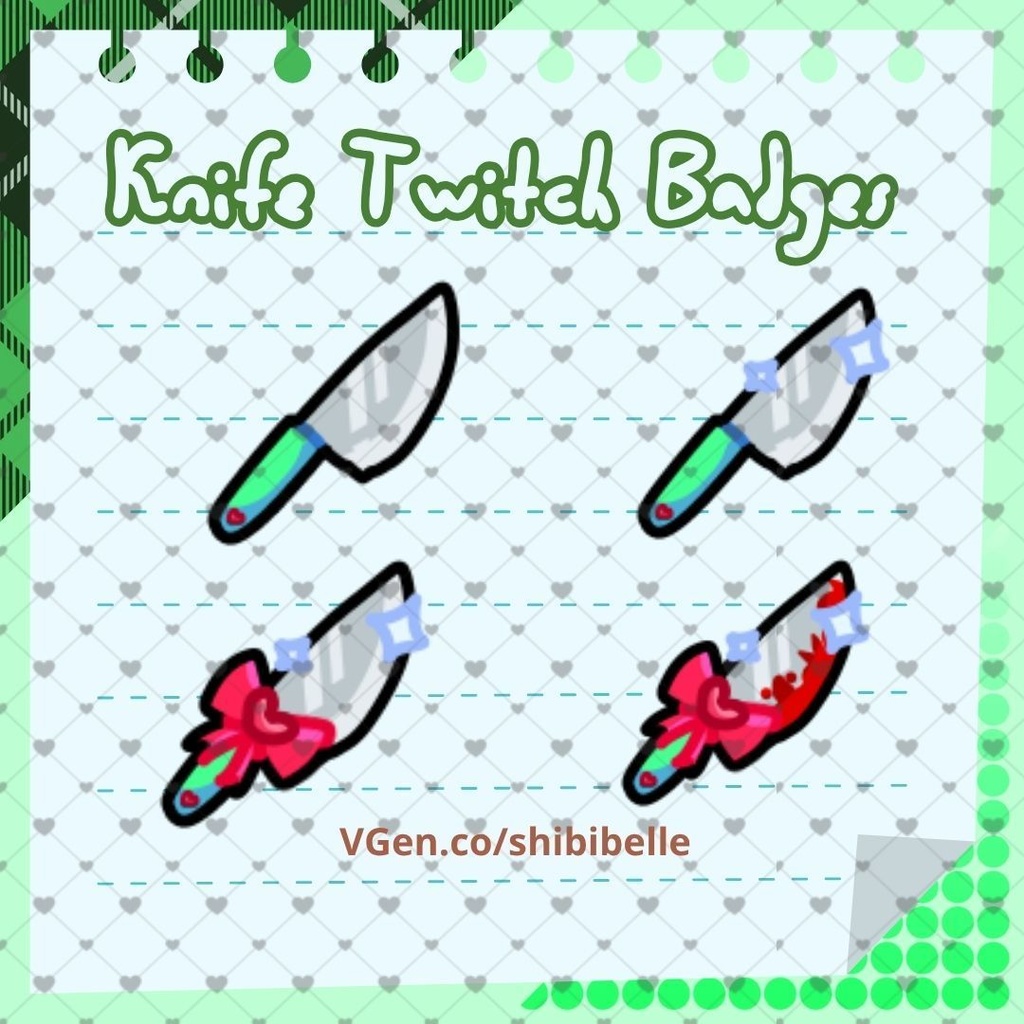 Yandere Knife Twitch Badges // ヤンデレナイフツイッチバッジ