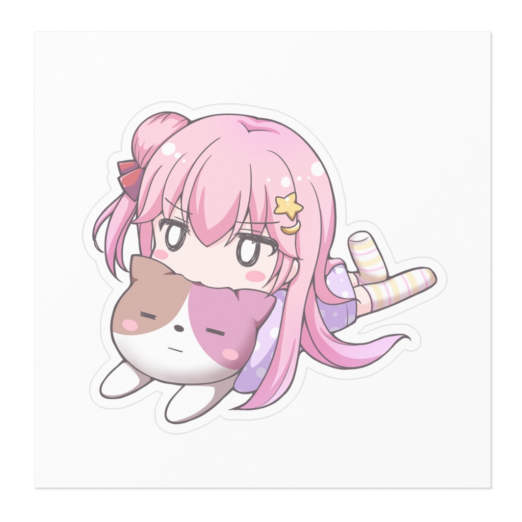 ばぶちくわステッカー(ホワイト)