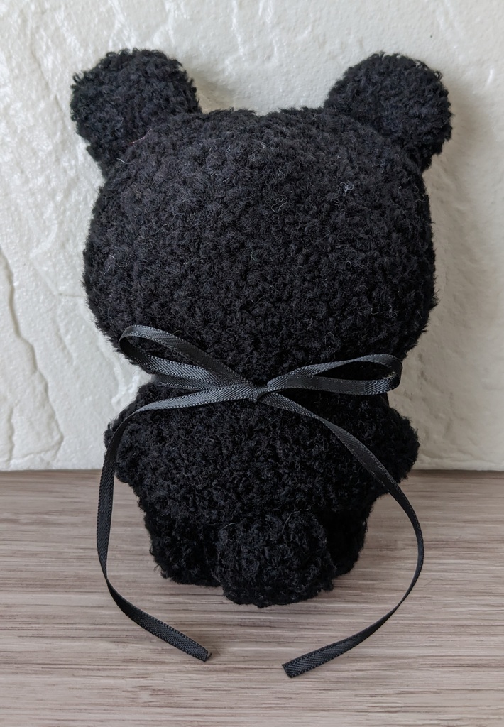 ぬい着ぐるみ♡黒くま♡黒×ボルドーりぼん♡10~12cm用