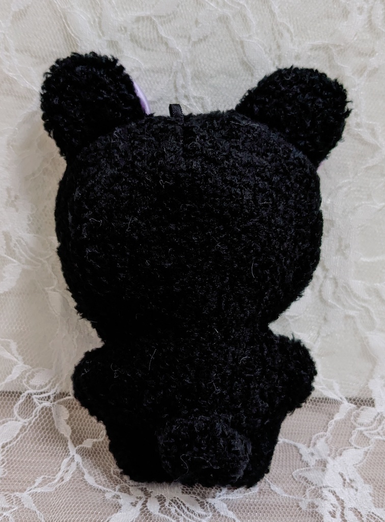 ぬい着ぐるみ♡黒くま♡パープルりぼん♡10~12cm用