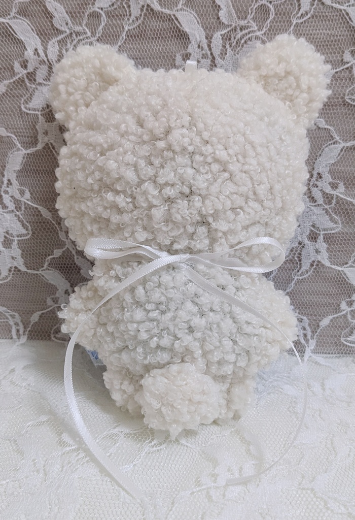 ぬい着ぐるみ♡白くま♡ライトブルーりぼん♡10~12cm用