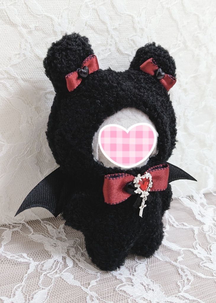 ぬい着ぐるみ♡黒くま♡ヴァンパイアくま♡10~12cm用
