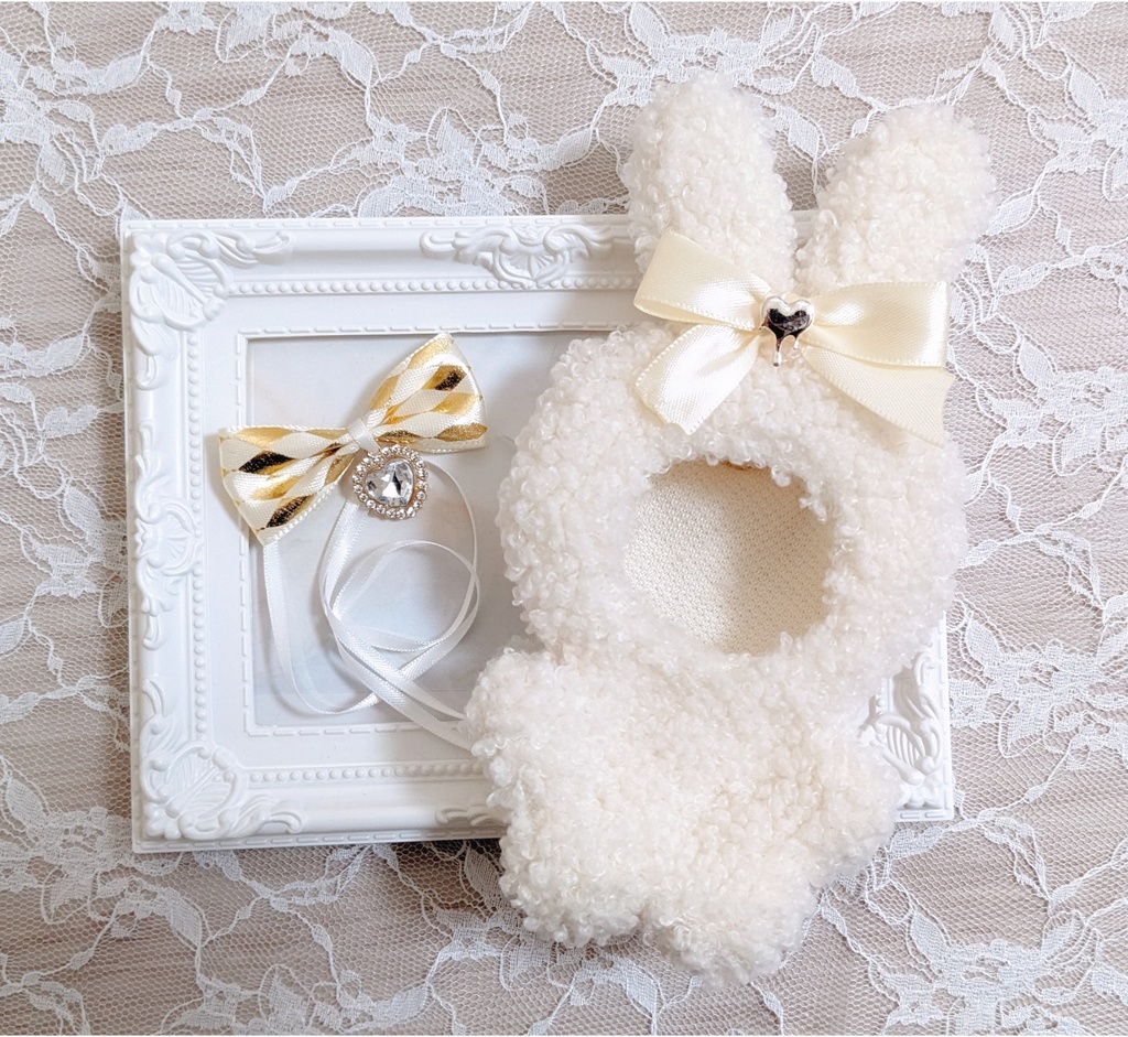 ぬい着ぐるみ♡白うさぎ♡カーニバル ホワイトりぼん♡10~12cm用