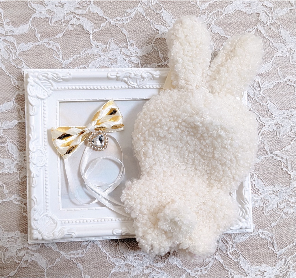 ぬい着ぐるみ♡白うさぎ♡カーニバル ホワイトりぼん♡10~12cm用