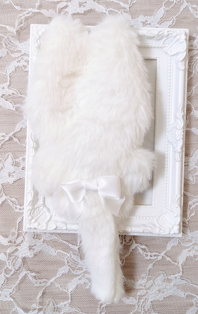 ぬい着ぐるみ♡白ねこ♡白りぼん♡10~12cm用