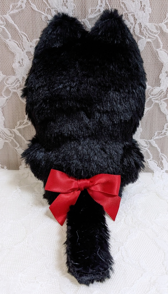 ぬい着ぐるみ♡黒ねこ♡赤×黒りぼん♡10~12cm用