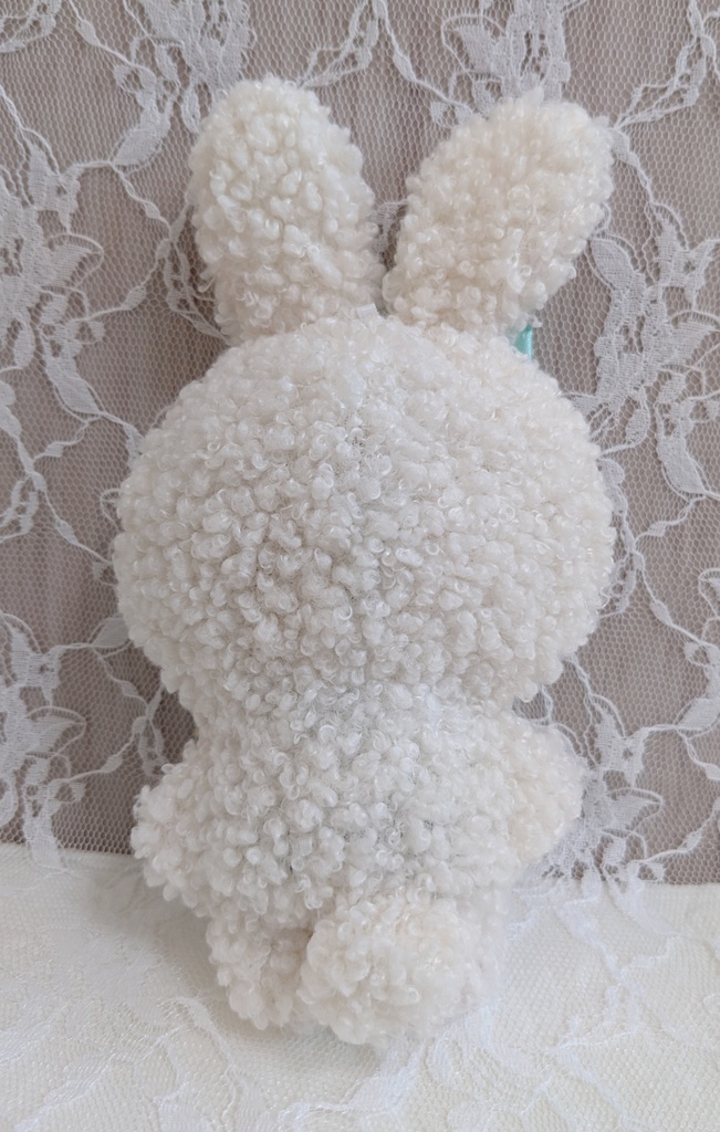 ぬい着ぐるみ♡白うさぎ♡ブルーグリーンりぼん♡10~12cm用