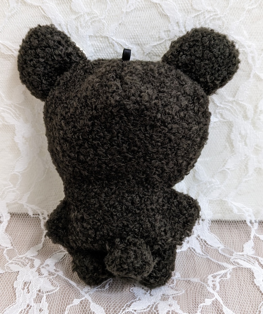 ぬい着ぐるみ♡ダークブラウンくま♡アイボリーりぼん♡10~12cm用