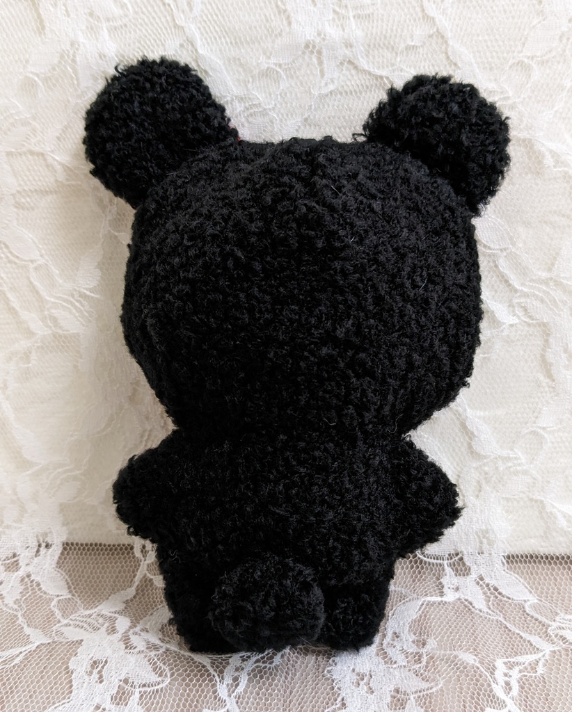 ぬい着ぐるみ♡黒くま♡赤×ゴールドりぼん♡10~12cm用