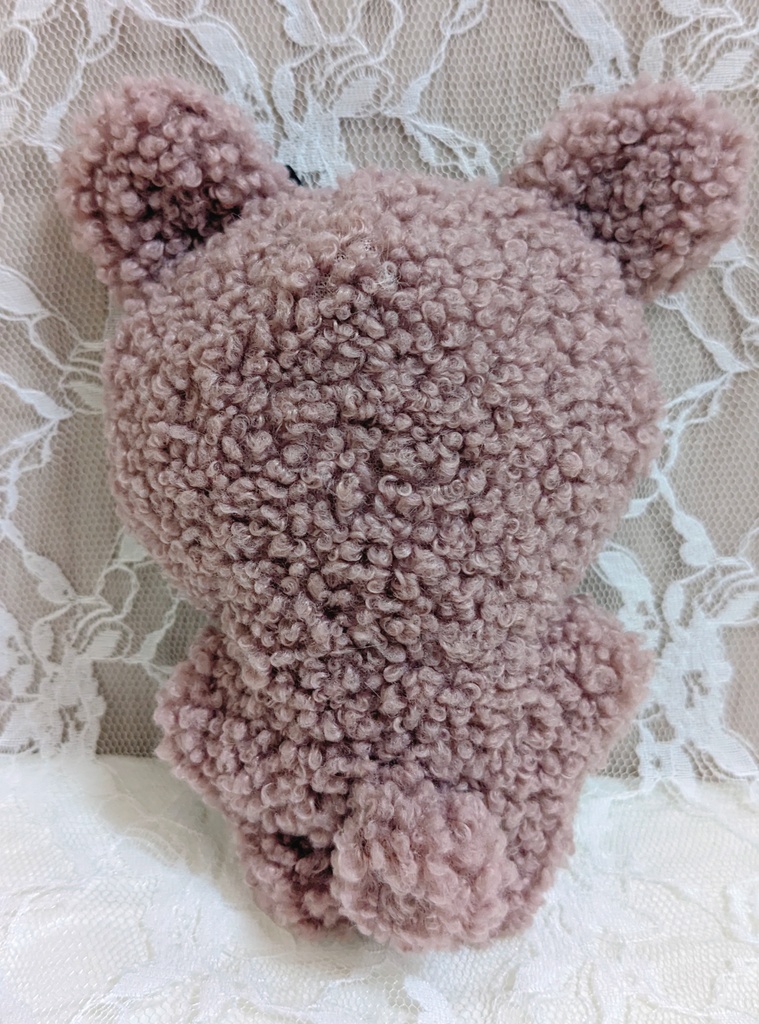 ぬい着ぐるみ♡くすみ紫くま♡黒りぼん♡10~12cm用