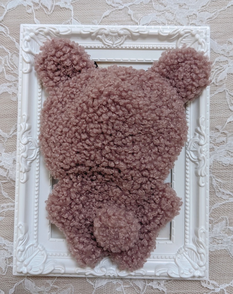 ぬい着ぐるみ♡くすみ紫くま♡黒りぼん♡10~12cm用