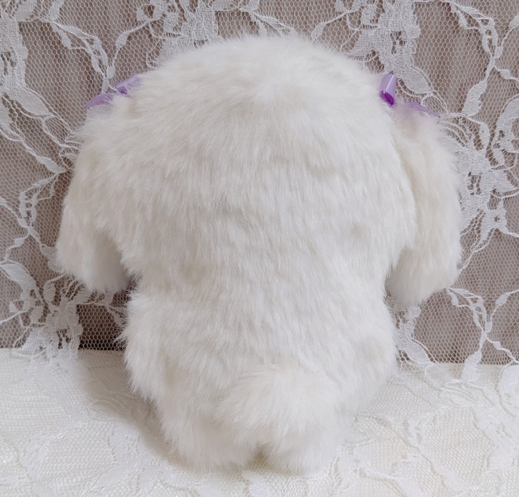 ぬい着ぐるみ♡ロップイヤー白うさぎ♡パープルりぼん♡10~12cm用
