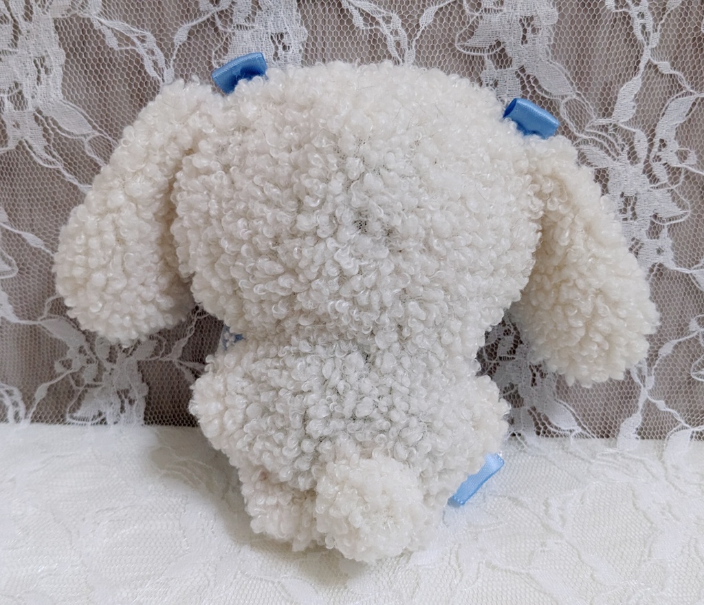 ぬい着ぐるみ♡ロップイヤー白うさぎ♡ブルーりぼん♡10~12cm用