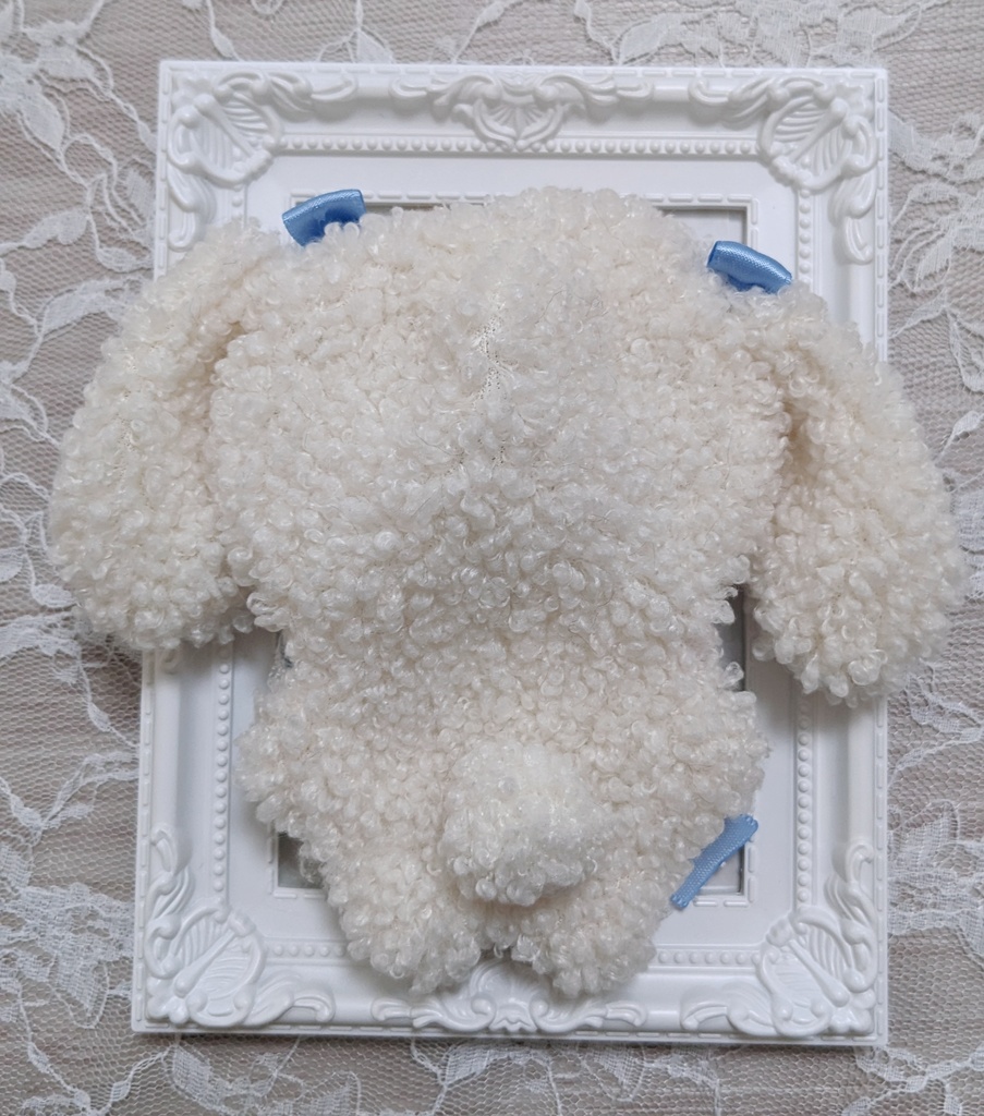 ぬい着ぐるみ♡ロップイヤー白うさぎ♡ブルーりぼん♡10~12cm用