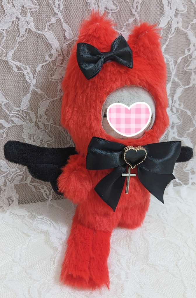 ぬい着ぐるみ♡イマジナリーキャット赤♡黒天使♡10~12cm用