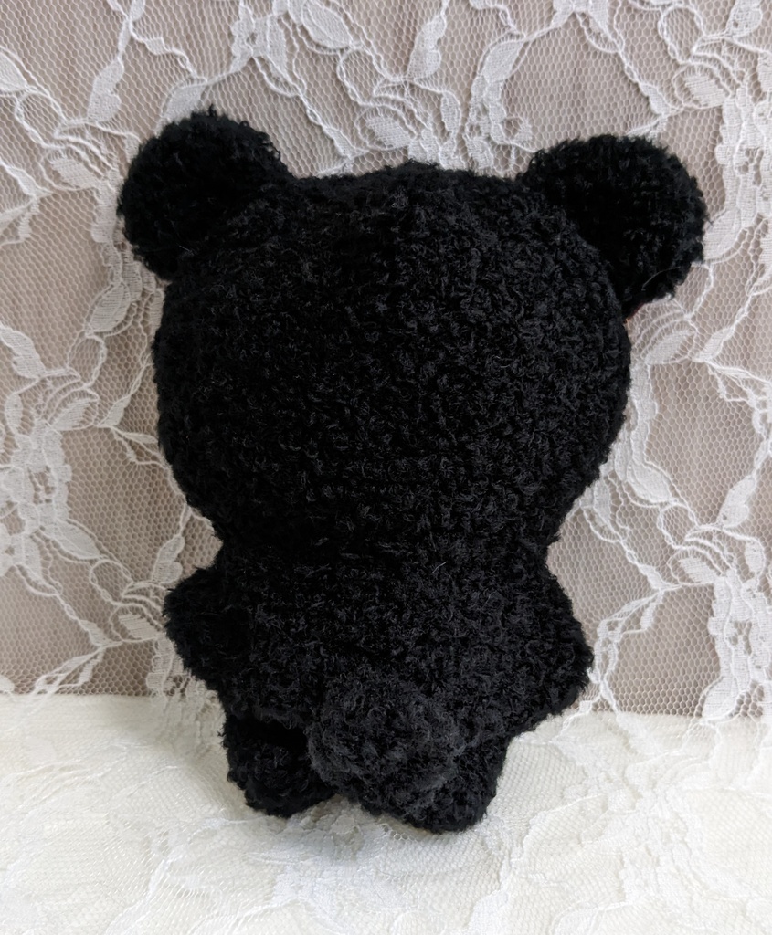 ぬい着ぐるみ♡黒くま×ワインレッドリボン♡10~12cm用
