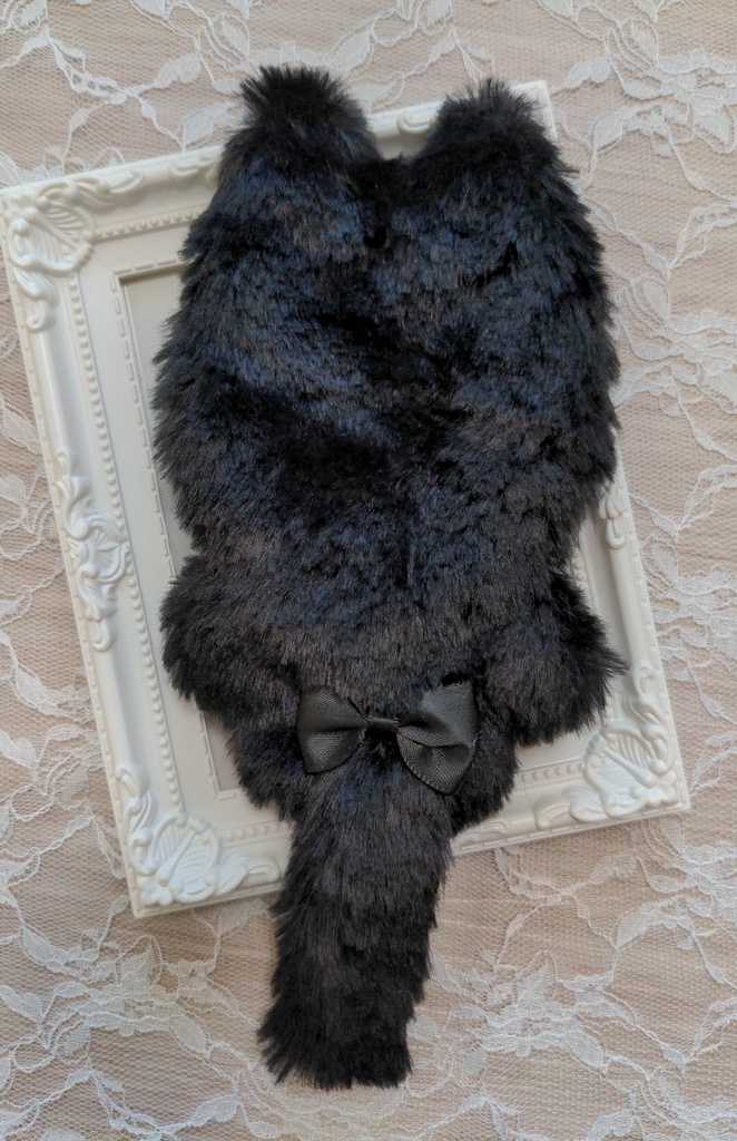 ぬい着ぐるみ♡黒ネコさん×赤黒リボン♡10~12cm用