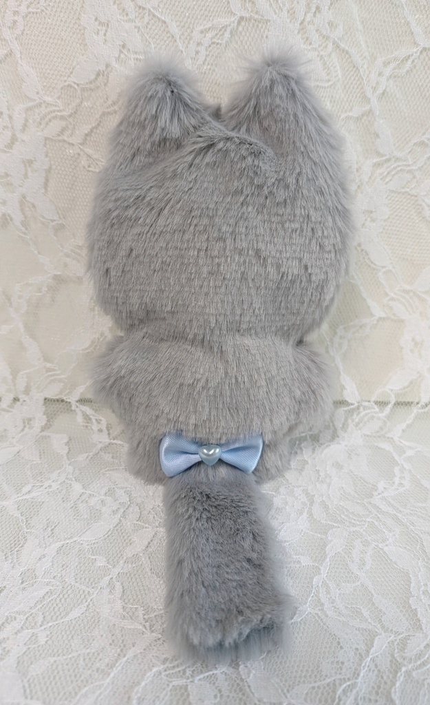 ⑧ぬい着ぐるみ♡グレーネコ×水色りぼん♡10~12cm用