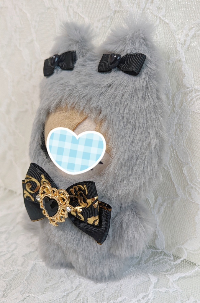 ⑪ぬい着ぐるみ♡グレーネコ×黒りぼん♡10~12用