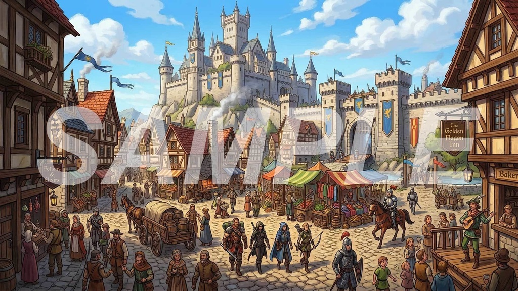 RPG向け背景画像素材集 ―街の風景―