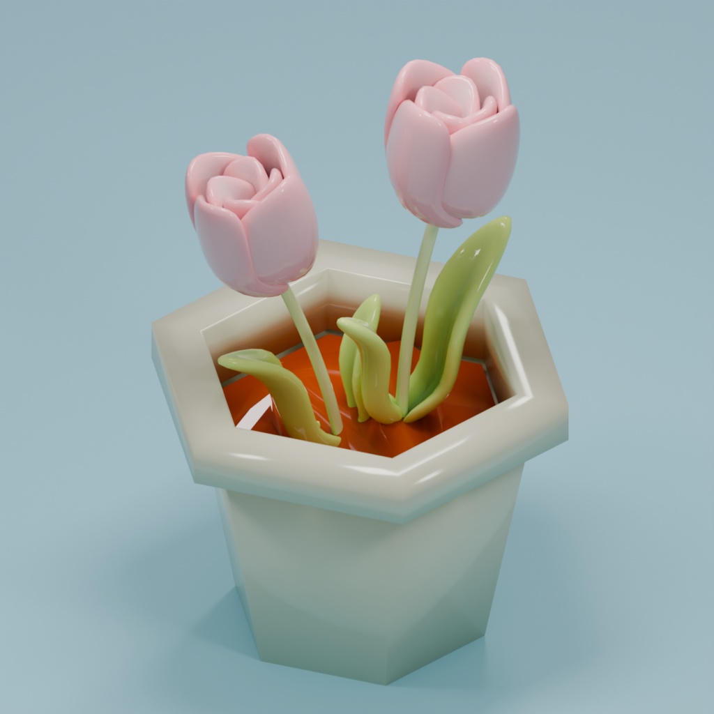 【VRChat想定】ぷっくりチューリップ(3色セット)