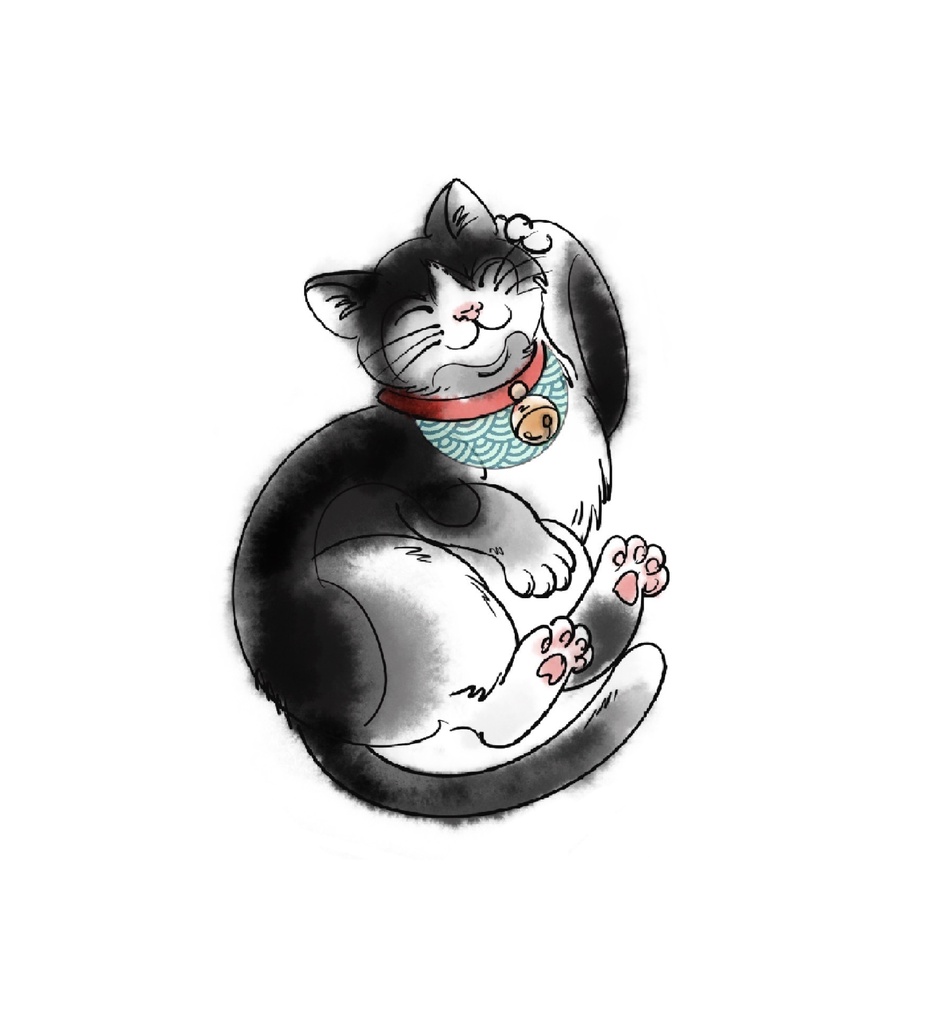【無料素材】招き猫の背景透過PNG / フリーステッカー・アクキー素材 / Free Digital Sticker & Keychain Art [Maneki-Neko]