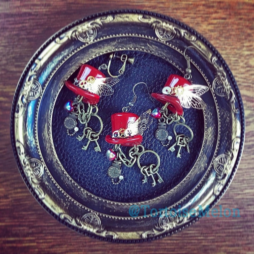 【あんスタ】Valkyrieイメージイヤリングorピアス(シルクハット)左耳用*金具変更•追加制作可