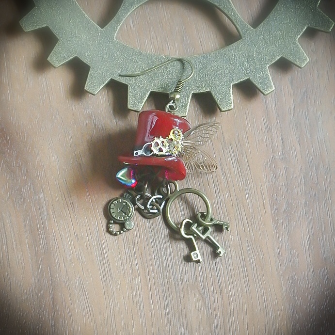 【あんスタ】Valkyrieイメージイヤリングorピアス(シルクハット)左耳用*金具変更•追加制作可