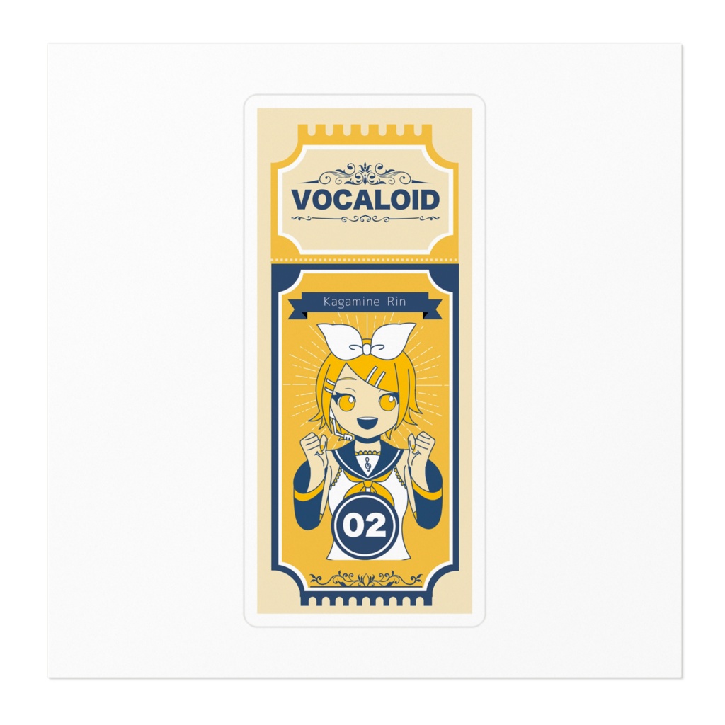 VOCALOID No.02 鏡音リン レトロチケットステッカー
