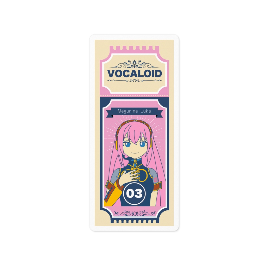 VOCALOID No.03 巡音ルカ レトロチケットステッカー