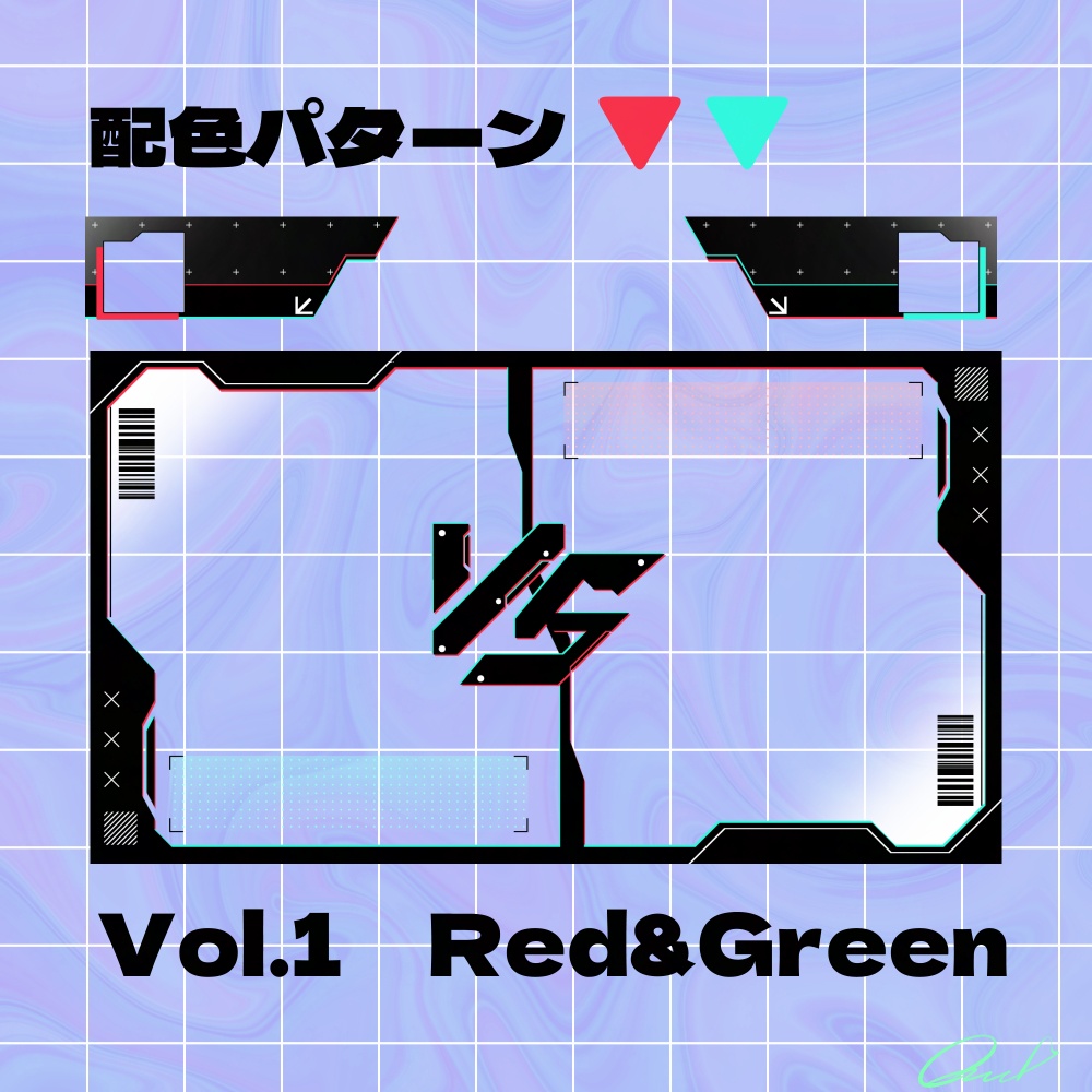 【フリー素材】近未来サイバー風 サムネイルフレーム&LPゲージセット【全5種】