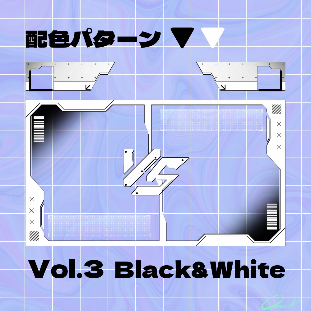 【フリー素材】近未来サイバー風 サムネイルフレーム&LPゲージセット【全5種】