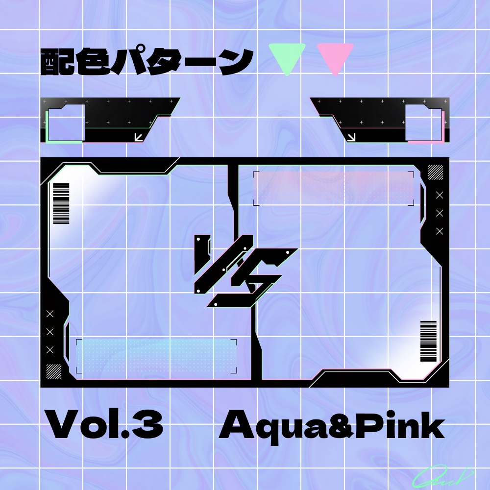 【フリー素材】近未来サイバー風 サムネイルフレーム&LPゲージセット【全5種】