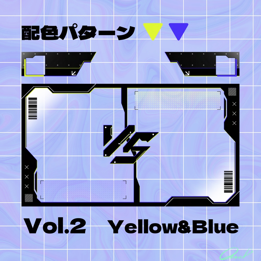 【フリー素材】近未来サイバー風 サムネイルフレーム&LPゲージセット【全5種】