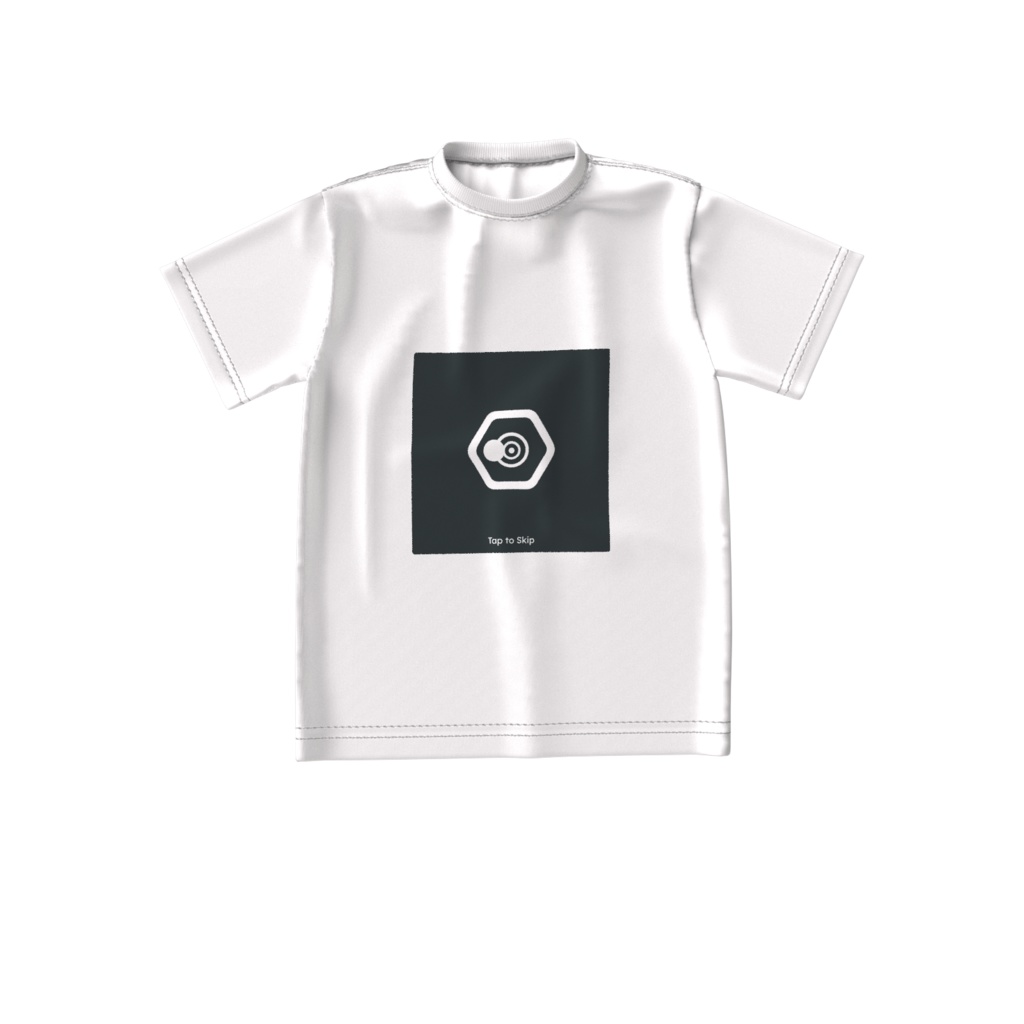 SNPIT <Tap to skip> ビッグシルエットTシャツ 白
