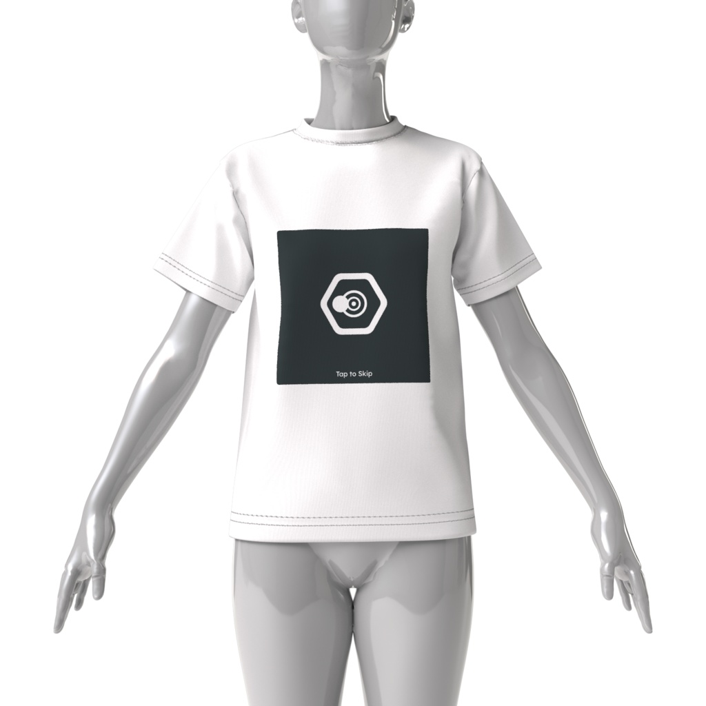 SNPIT <Tap to skip> ビッグシルエットTシャツ 白