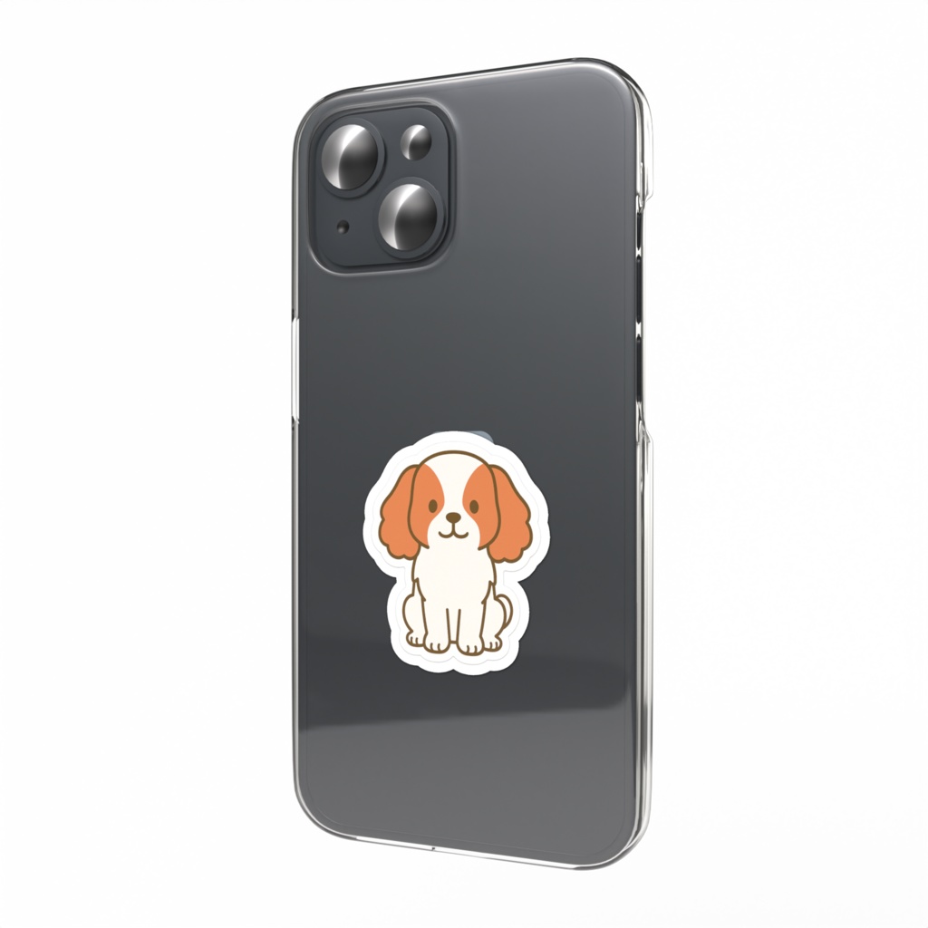 スマホステッカー　おすわりキャバリア