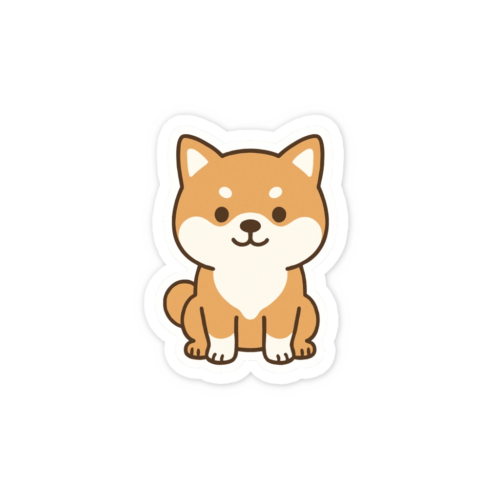 スマホステッカー おすわり柴犬(ブラウン)