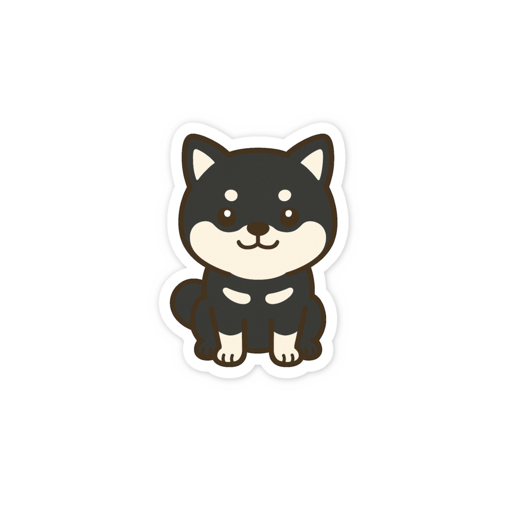 スマホステッカー おすわり柴犬(ブラック)