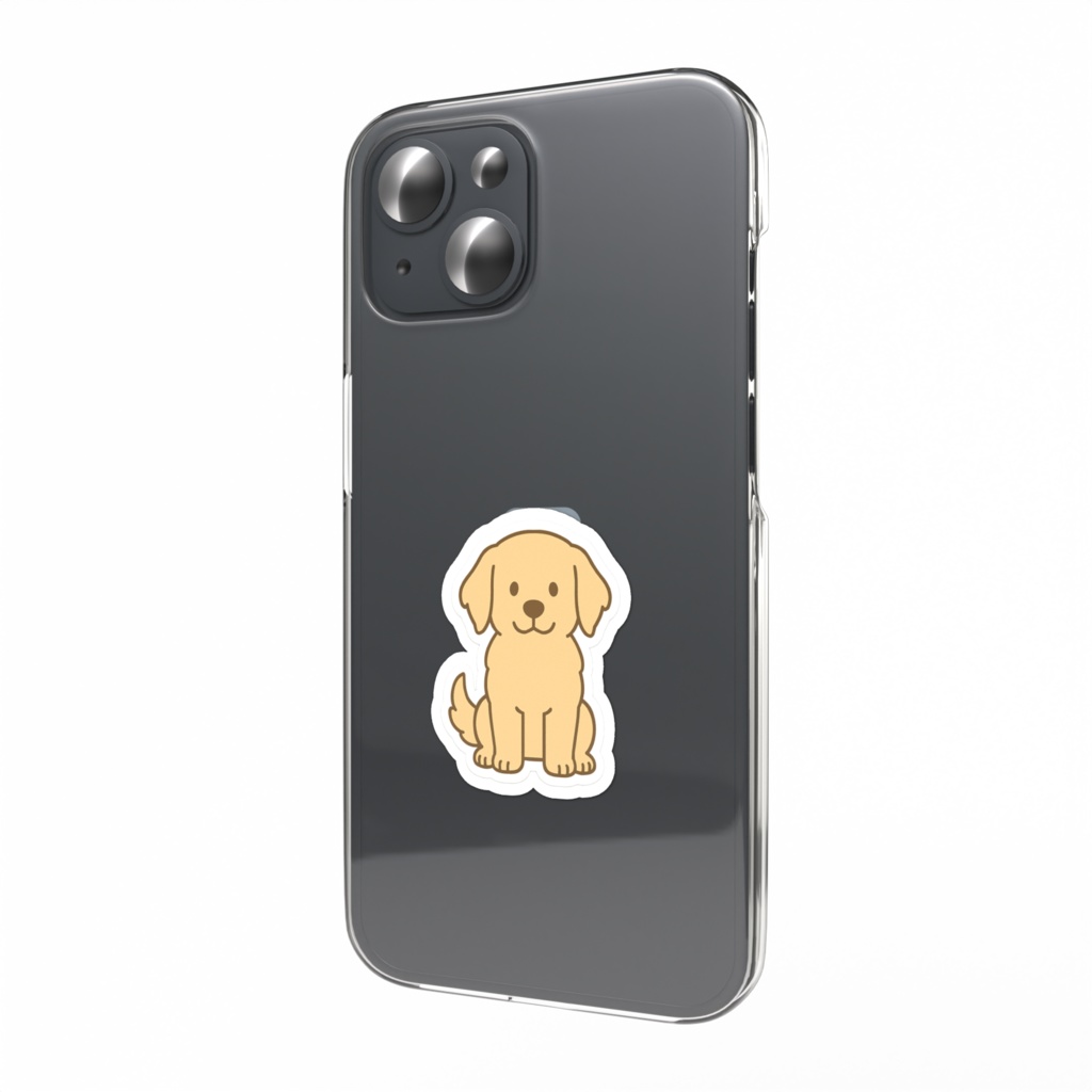 スマホステッカー おすわりゴールデンレトリバー